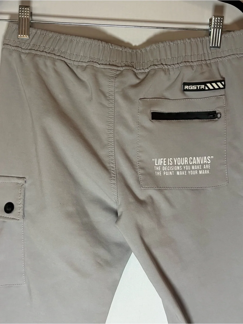 RGSTR  Casual Cargo Jogger Pants in Light Gray Sz 14/16
